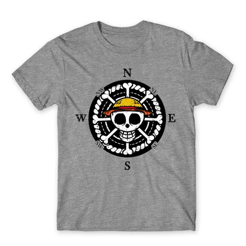 Sportszürke One Piece férfi rövid ujjú póló - One Piece Compass