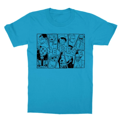 Atollkék One Piece gyerek rövid ujjú póló - Black and White