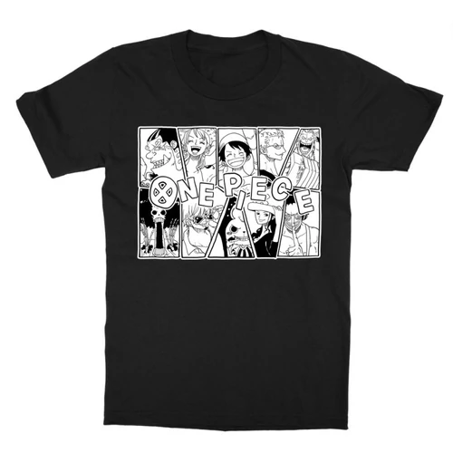 Fekete One Piece gyerek rövid ujjú póló - Black and White