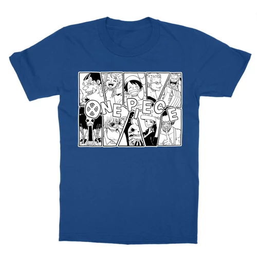 Királykék One Piece gyerek rövid ujjú póló - Black and White