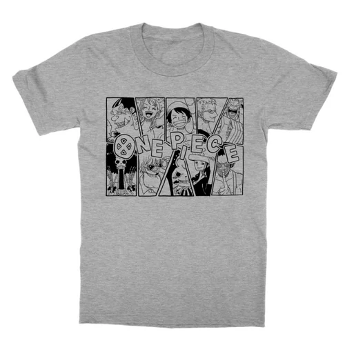 Sportszürke One Piece gyerek rövid ujjú póló - Black and White