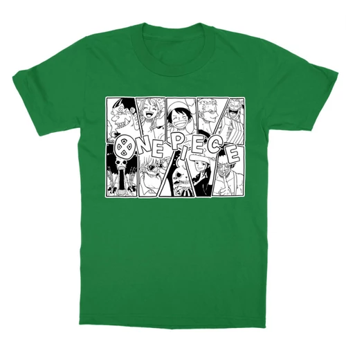 Zöld One Piece gyerek rövid ujjú póló - Black and White