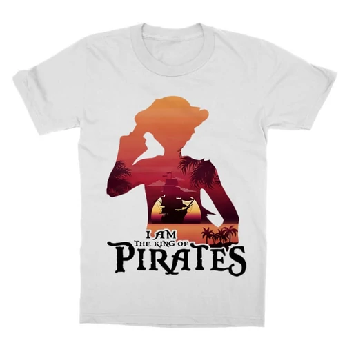 Fehér One Piece gyerek rövid ujjú póló - I Am The King Of Pirates