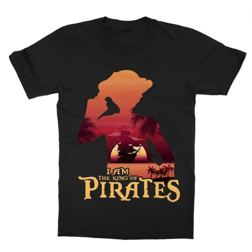 Fekete One Piece gyerek rövid ujjú póló - I Am The King Of Pirates
