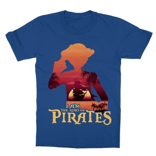 Királykék One Piece gyerek rövid ujjú póló - I Am The King Of Pirates