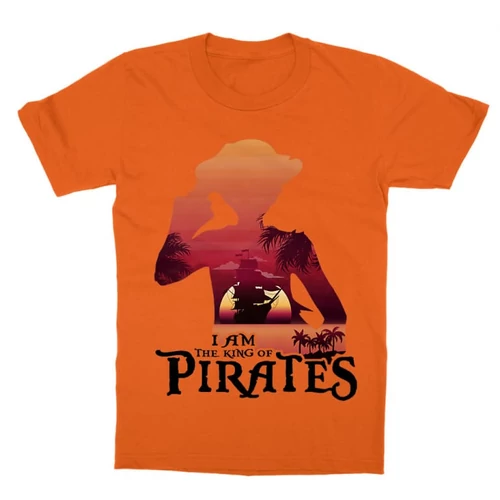 Narancs One Piece gyerek rövid ujjú póló - I Am The King Of Pirates