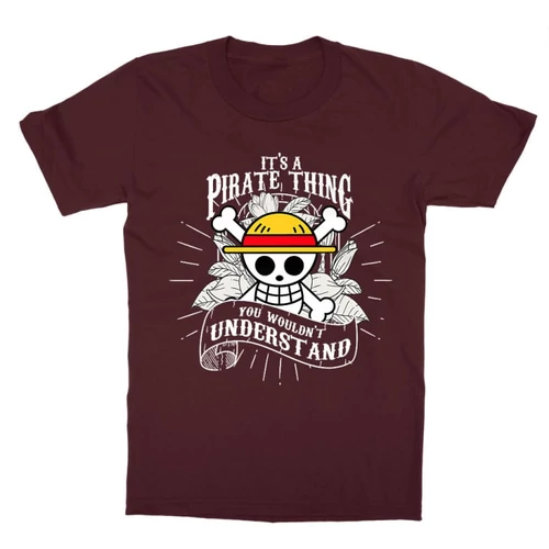 Bordó One Piece gyerek rövid ujjú póló - It’s A Pirate Thing