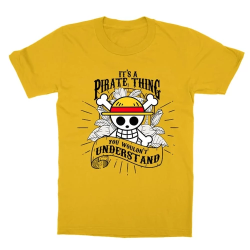 Sárga One Piece gyerek rövid ujjú póló - It’s A Pirate Thing