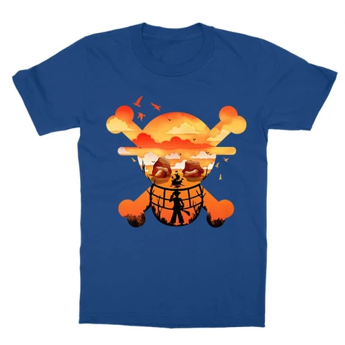Királykék One Piece gyerek rövid ujjú póló - Logo Silhouette