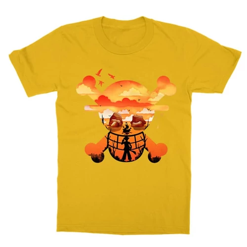 Sárga One Piece gyerek rövid ujjú póló - Logo Silhouette