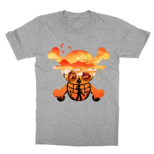 Sportszürke One Piece gyerek rövid ujjú póló - Logo Silhouette