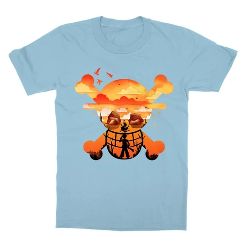 Világoskék One Piece gyerek rövid ujjú póló - Logo Silhouette