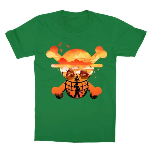 Zöld One Piece gyerek rövid ujjú póló - Logo Silhouette