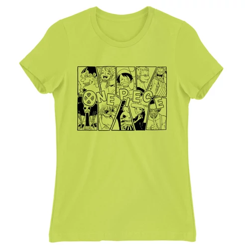 Almazöld One Piece női rövid ujjú póló - Black and White