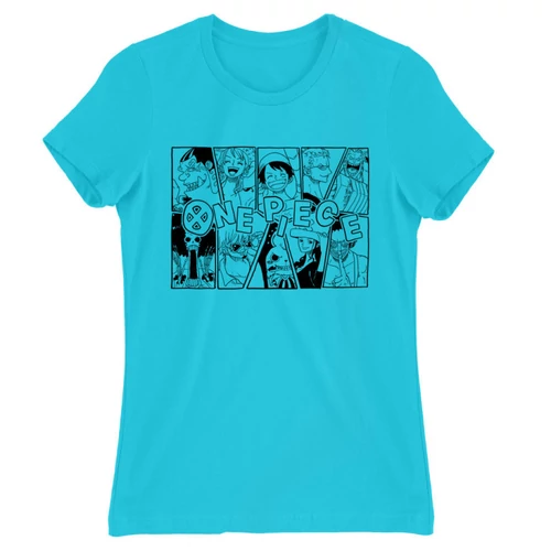 Atollkék One Piece női rövid ujjú póló - Black and White