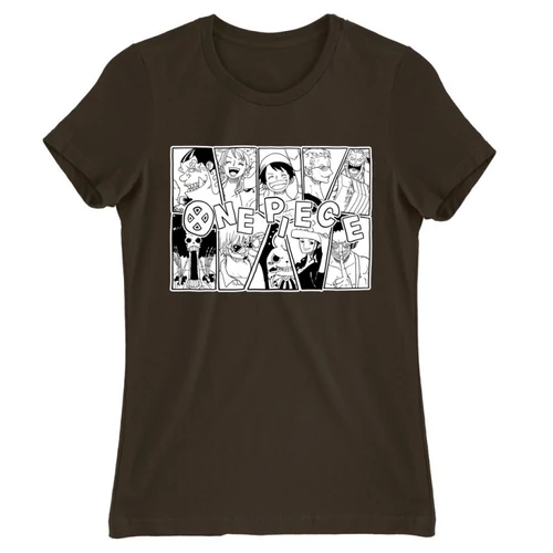 Barna One Piece női rövid ujjú póló - Black and White