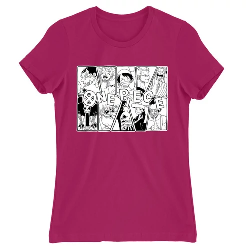 Pink One Piece női rövid ujjú póló - Black and White
