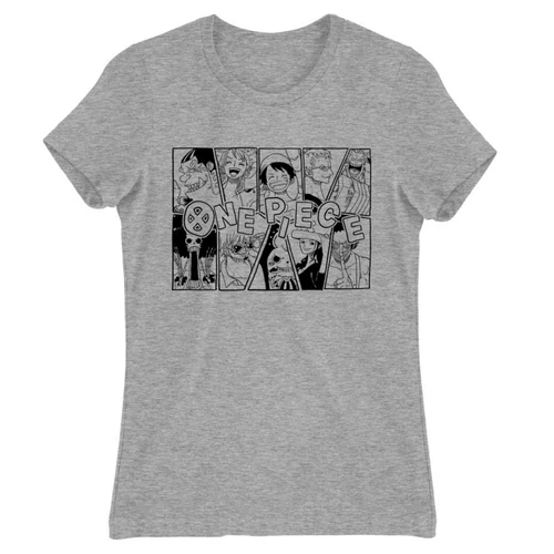 Sportszürke One Piece női rövid ujjú póló - Black and White