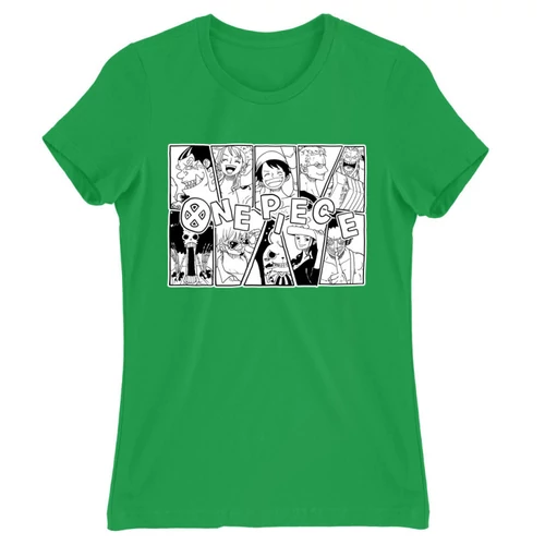Zöld One Piece női rövid ujjú póló - Black and White