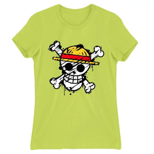 Almazöld One Piece női rövid ujjú póló - Grunge Logo