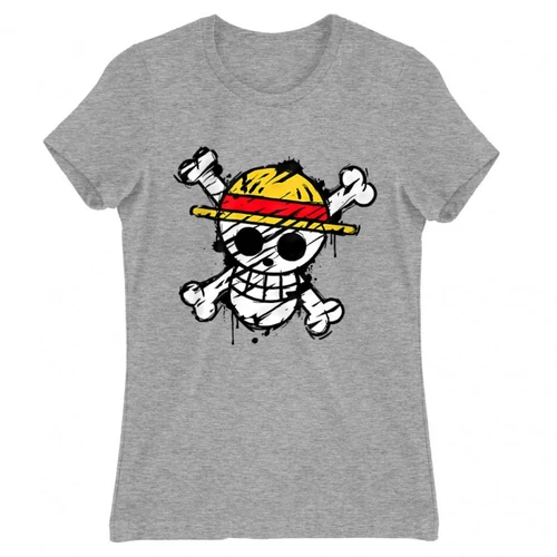 Sportszürke One Piece női rövid ujjú póló - Grunge Logo