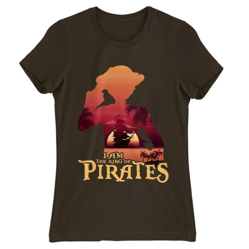 Barna One Piece női rövid ujjú póló - I Am The King Of Pirates