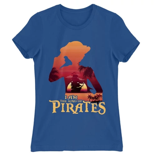 Királykék One Piece női rövid ujjú póló - I Am The King Of Pirates