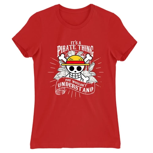 Piros One Piece női rövid ujjú póló - It’s A Pirate Thing