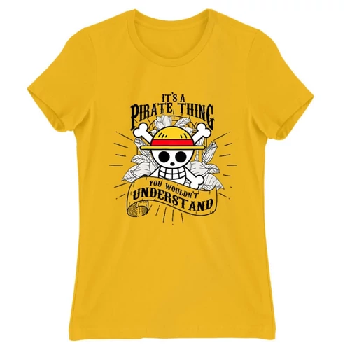 Sárga One Piece női rövid ujjú póló - It’s A Pirate Thing