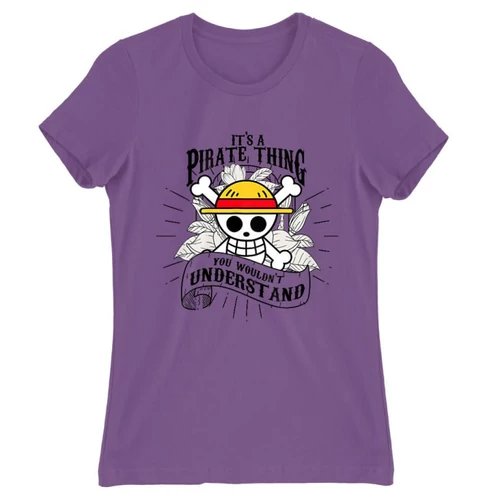 Világoslila One Piece női rövid ujjú póló - It’s A Pirate Thing