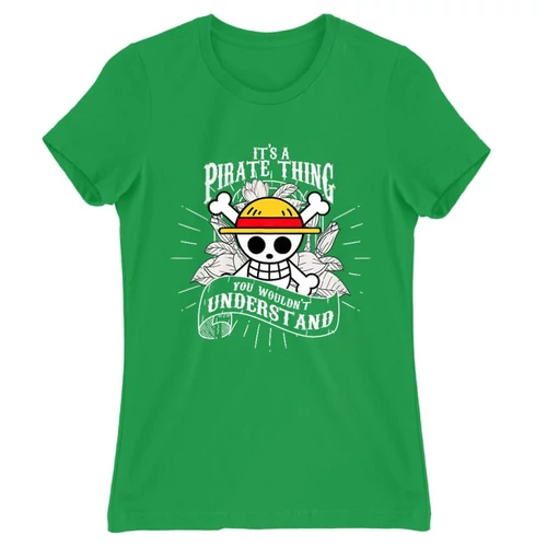Zöld One Piece női rövid ujjú póló - It’s A Pirate Thing