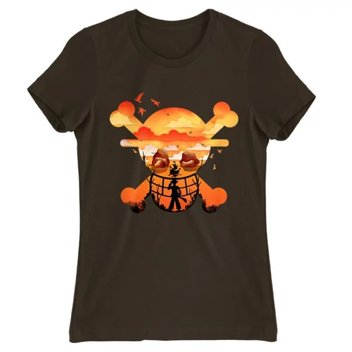 Barna One Piece női rövid ujjú póló - Logo Silhouette