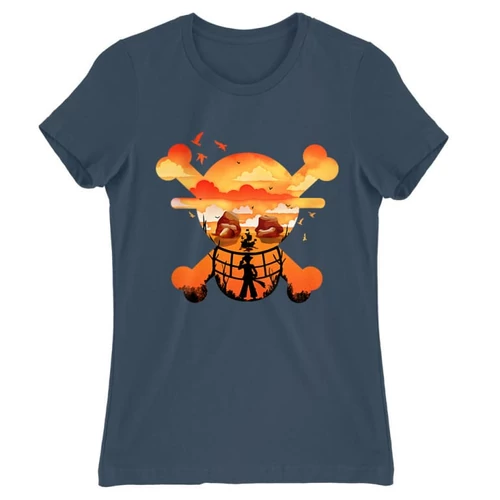 Denim One Piece női rövid ujjú póló - Logo Silhouette