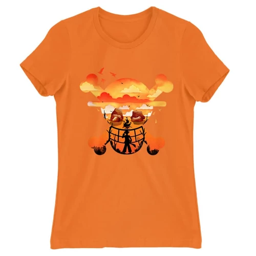 Narancs One Piece női rövid ujjú póló - Logo Silhouette