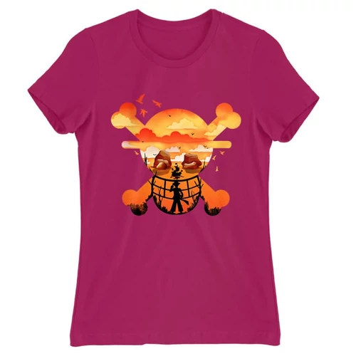 Pink One Piece női rövid ujjú póló - Logo Silhouette