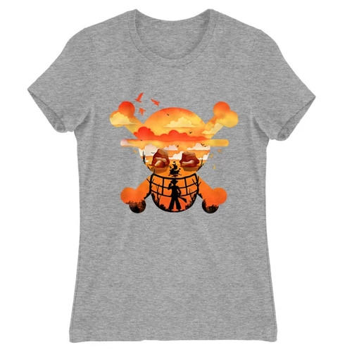 Sportszürke One Piece női rövid ujjú póló - Logo Silhouette