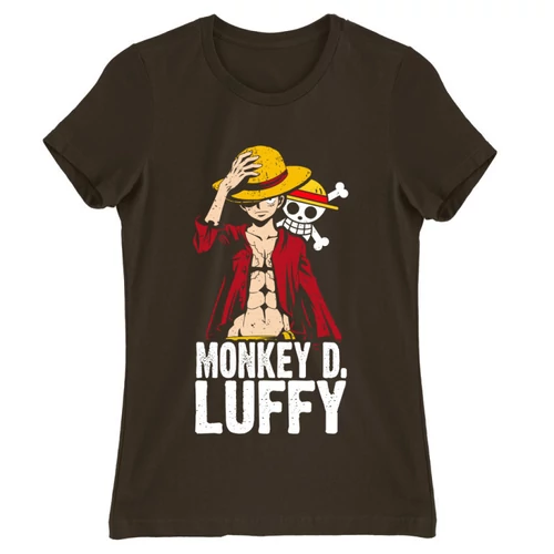 Barna One Piece női rövid ujjú póló - Luffy Color