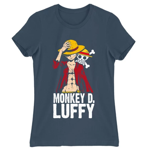 Denim One Piece női rövid ujjú póló - Luffy Color