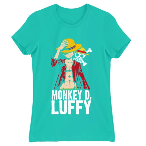 Türkiz One Piece női rövid ujjú póló - Luffy Color