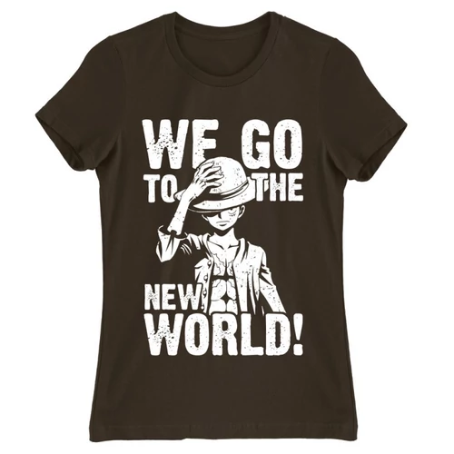 Barna One Piece női rövid ujjú póló - Luffy Monochrome