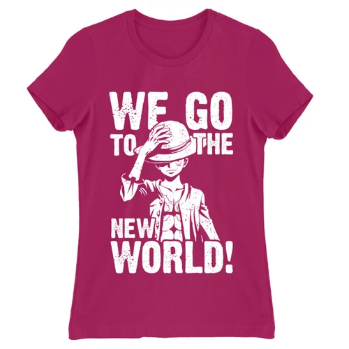 Pink One Piece női rövid ujjú póló - Luffy Monochrome