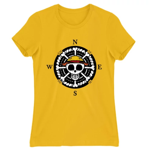Sárga One Piece női rövid ujjú póló - One Piece Compass