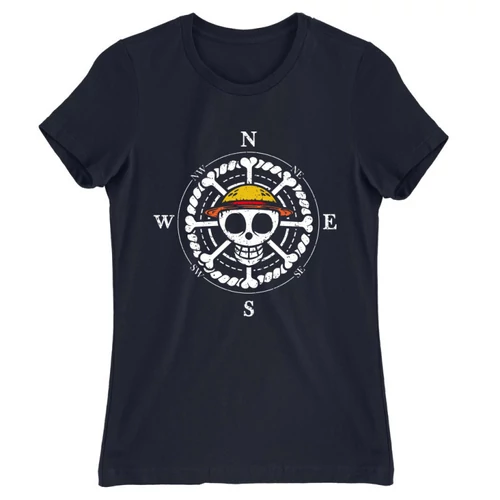 Sötétkék One Piece női rövid ujjú póló - One Piece Compass