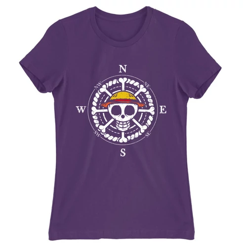 Sötétlila One Piece női rövid ujjú póló - One Piece Compass