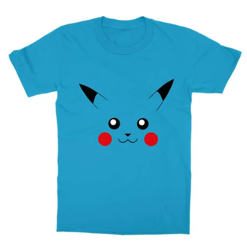Atollkék Pokémon gyerek rövid ujjú póló - Pikachu face