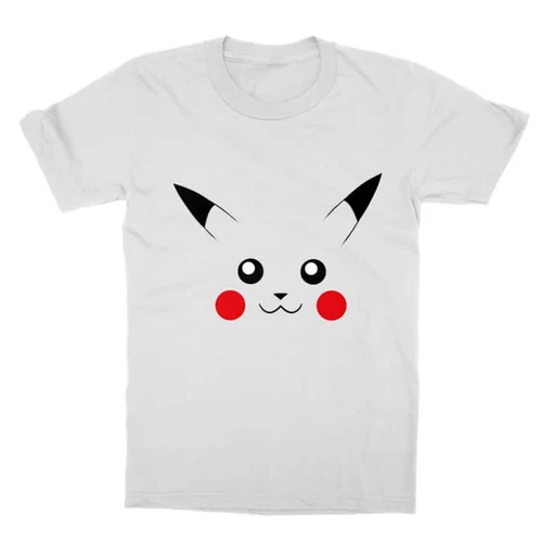 Fehér Pokémon gyerek rövid ujjú póló - Pikachu face