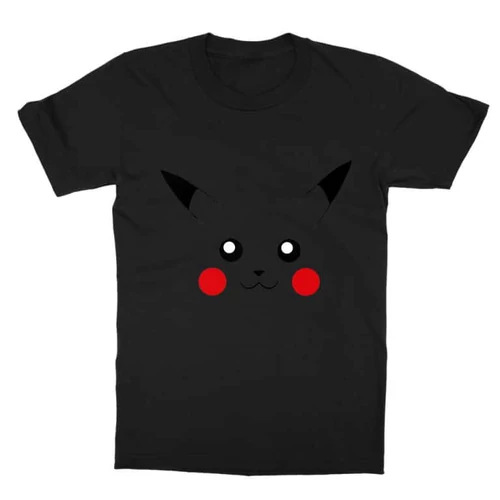 Fekete Pokémon gyerek rövid ujjú póló - Pikachu face