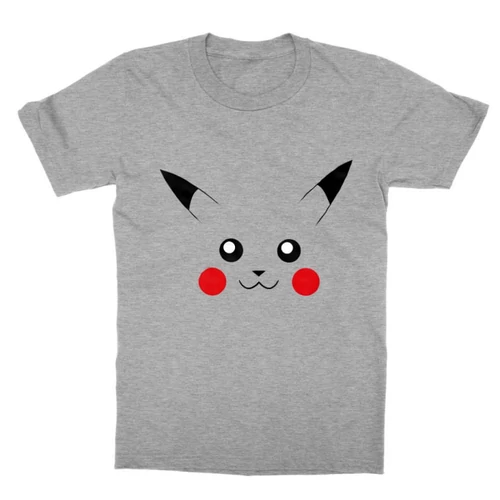 Sportszürke Pokémon gyerek rövid ujjú póló - Pikachu face