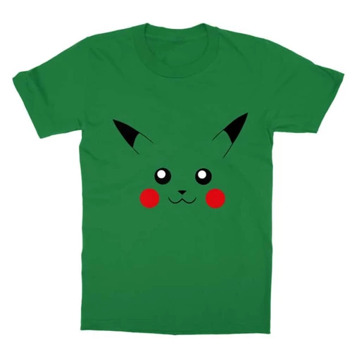Zöld Pokémon gyerek rövid ujjú póló - Pikachu face