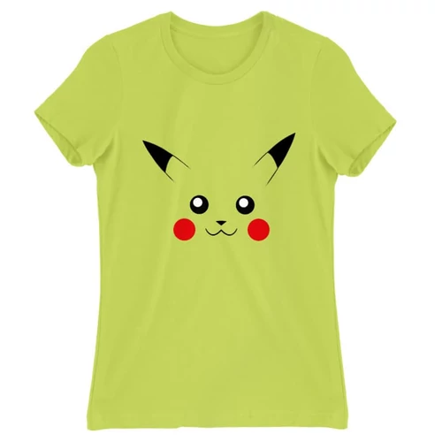 Almazöld Pokémon női rövid ujjú póló - Pikachu face